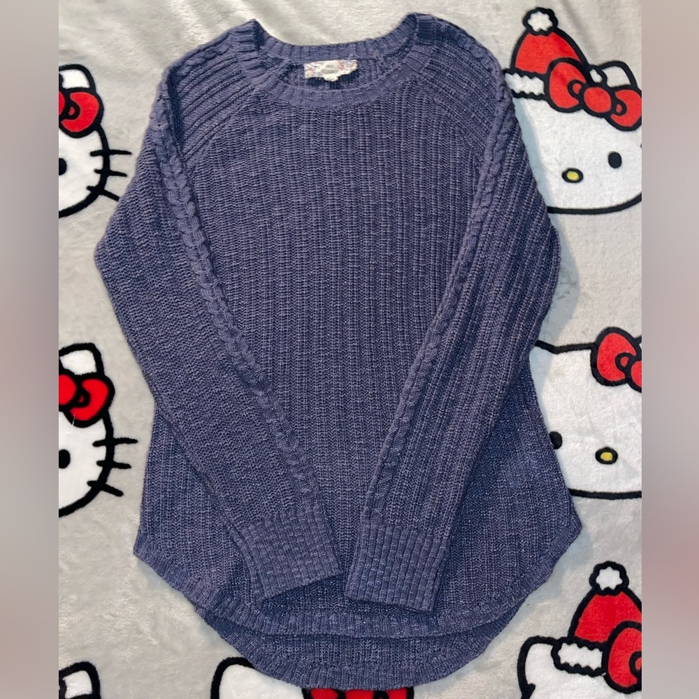 Blue Cable Knit Sweater